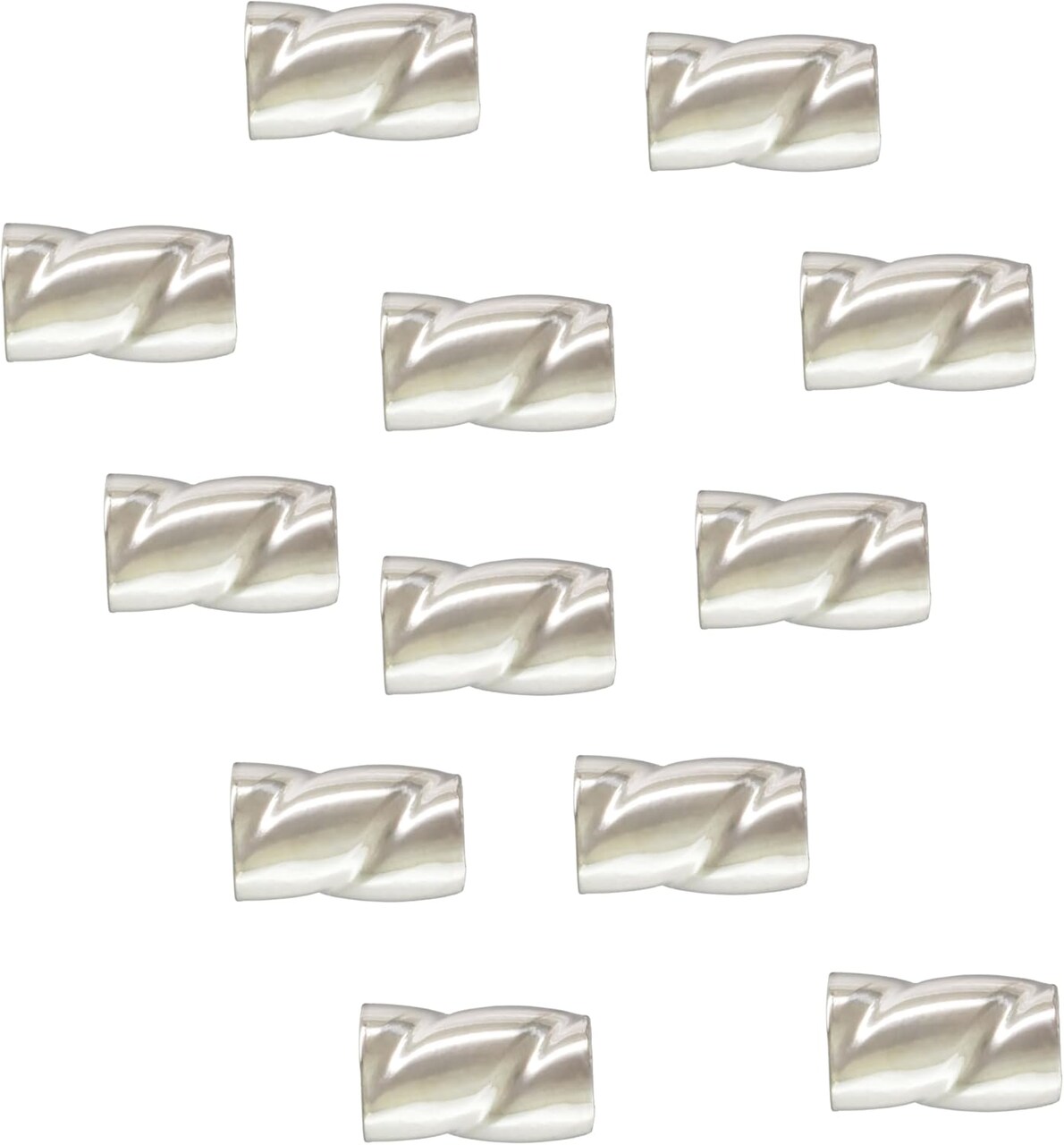 JewelrySupply Crimp Tube Seamless Twisted 3x2mm 925 Sterling Silver (Package of 10)